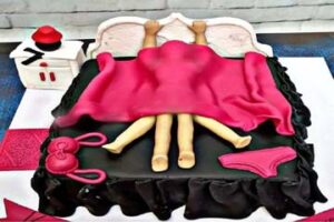 Las-Vegas-Bachelorette-Adult-Two-In-Bed-Under-Covers-Cake